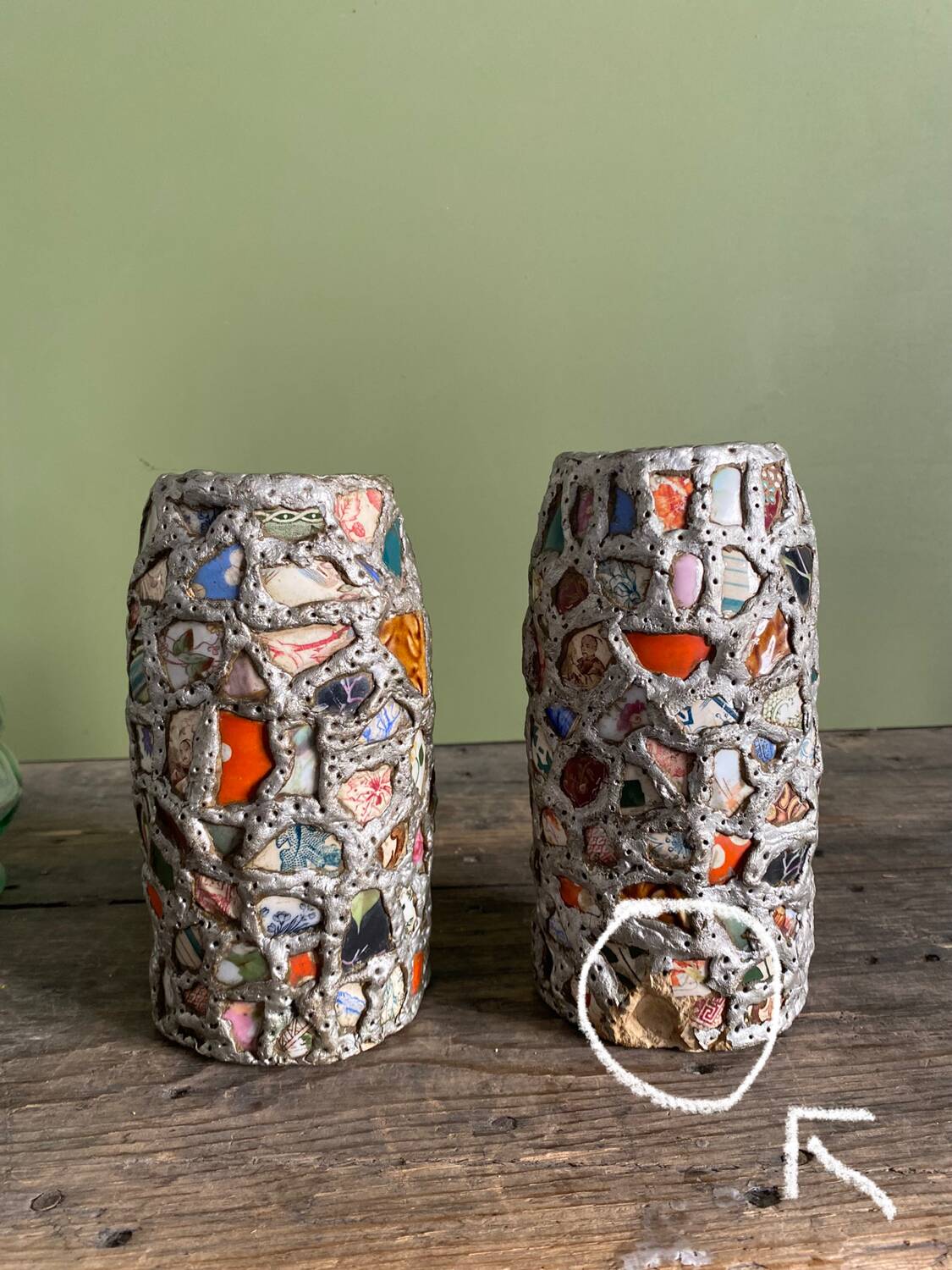 Pair of "Picassiette" vases