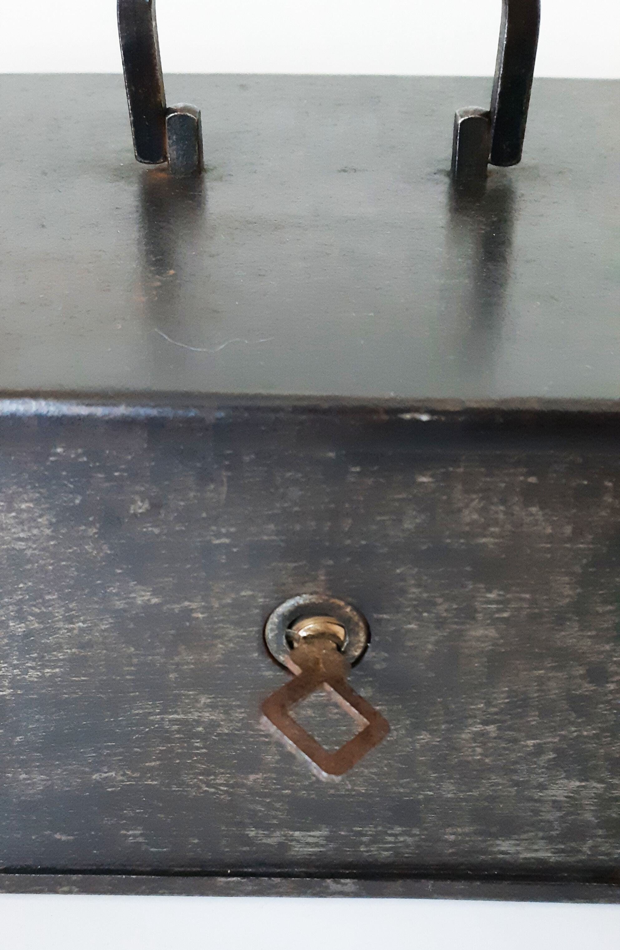 Metal safe box with key