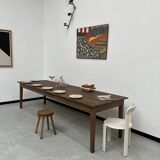 Table de ferme "Dark Brown" en chêne massif 300 X 90 cm
