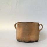 Terracotta marmite and enamelled interior