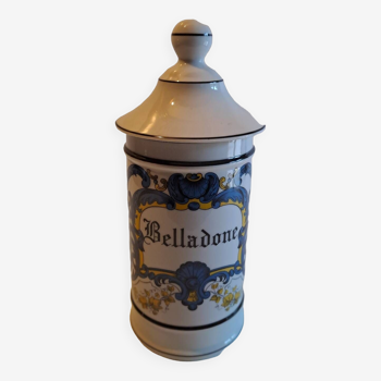 Belladone medicine pot in Limoges porcelain