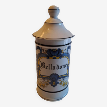 Pot à  pharmacie Belladone en porcelaine de Limoges