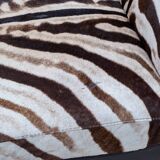 Italian Chaise Longue Cowhide with Zebra Pattern, 1980s