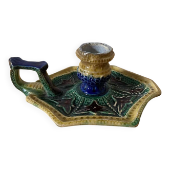 Glazed ceramic candle holder