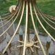 70s designer chandelier with smoked glass plates and gold metal frame