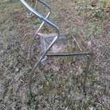 Vintage designer chair in plexiglass and chrome 1980