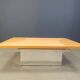 Vintage hidden bar coffee table by Paul michel in ash wood, 1970s