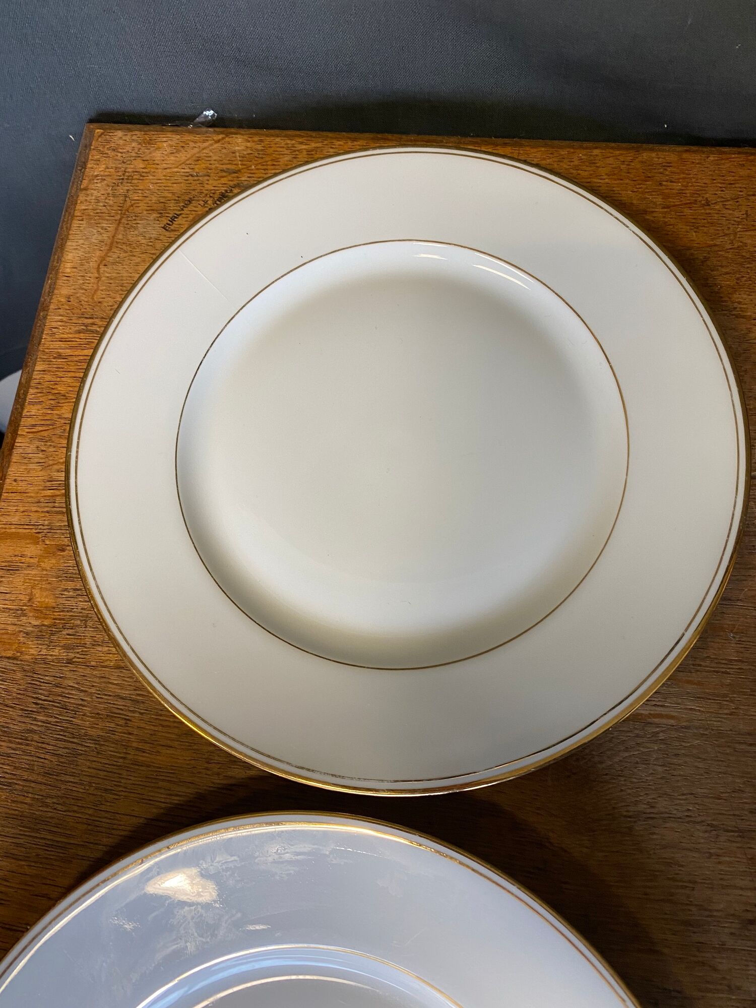 6 assiettes plates porcelaine de Limoges Salmon & Co