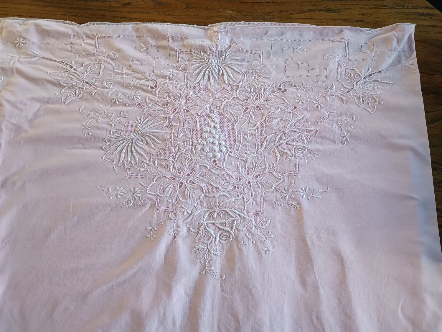 Set of old embroidered sheets