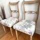 Pair of antique chairs, floral fabric