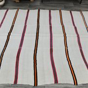 6x8 pinstriped turkish rug, 184x253cm