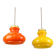 Mid-century italian glass & brass pendant lamps, set of 2