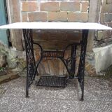 Singer table cast iron and marble