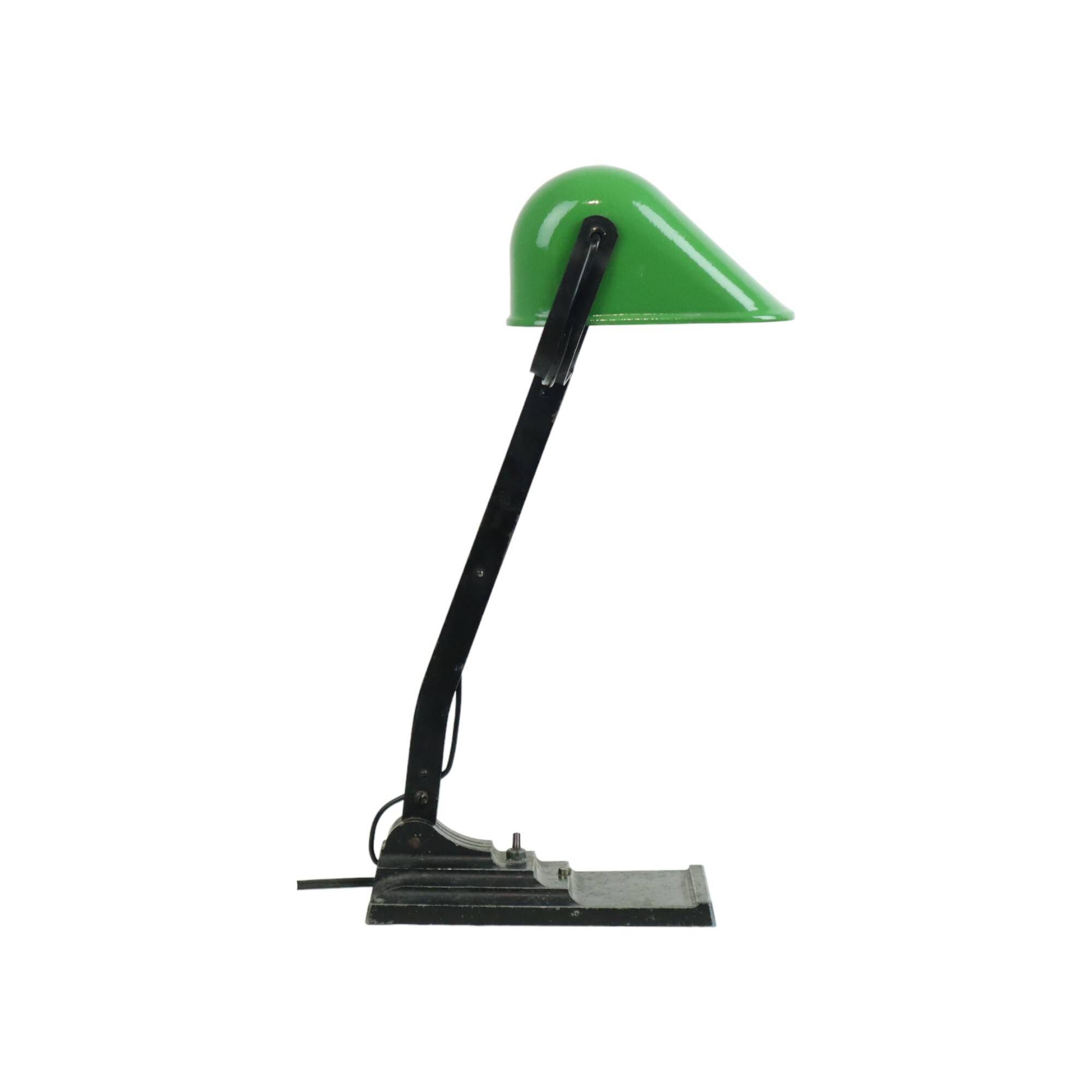 Art Deco Desk Lamp Notary Lamp Erpe Model 52 Enamel Shade Green