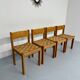 4 chaises bois et corde design Robert et Trix Haussmann  Dietiker vintage