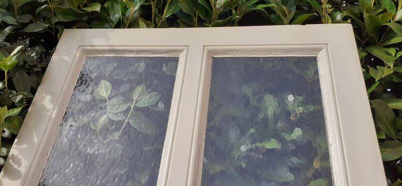 Communication door 1 translucent glass H233.5xL84.5cm old 20th century