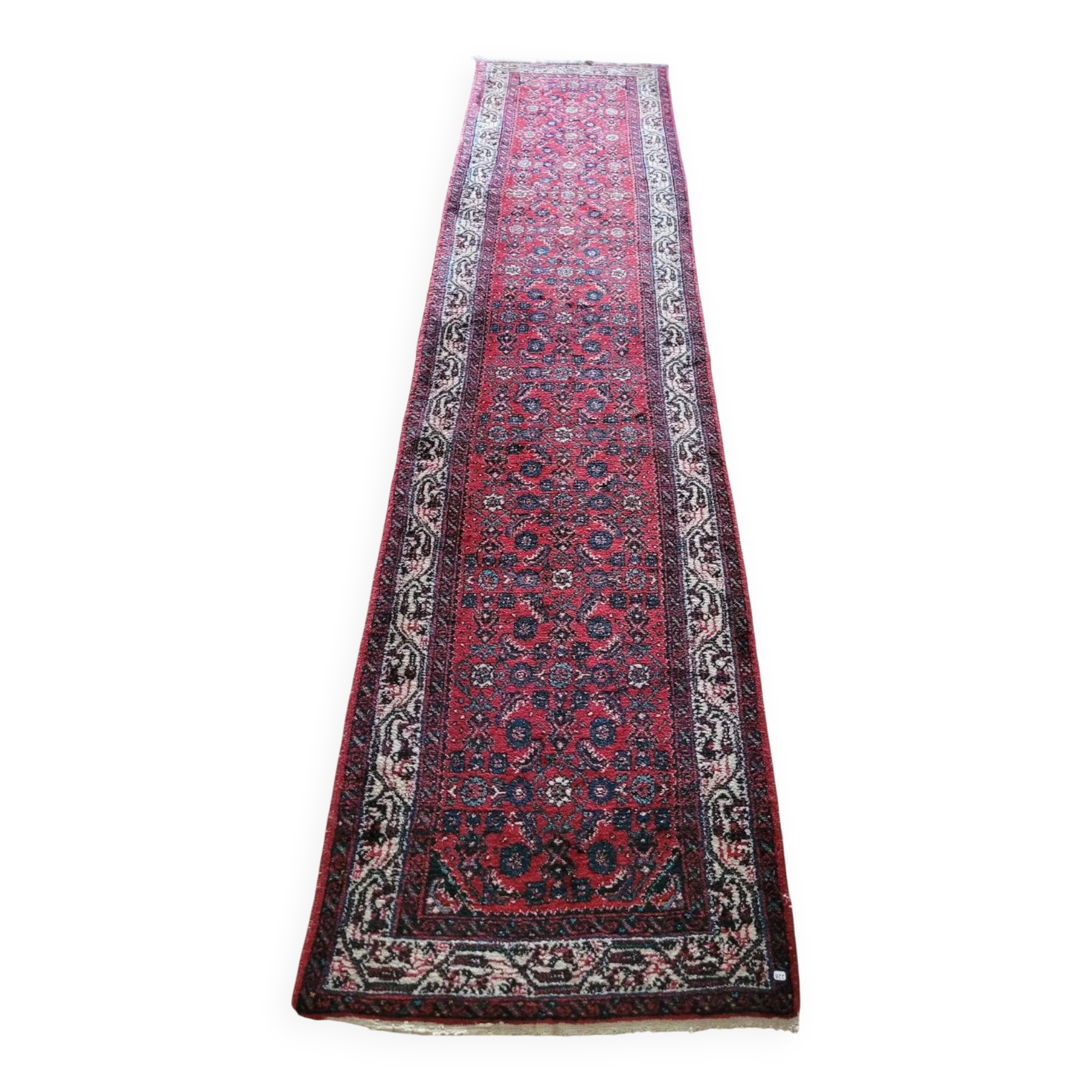Hand-knotted wool Persian hallway rug