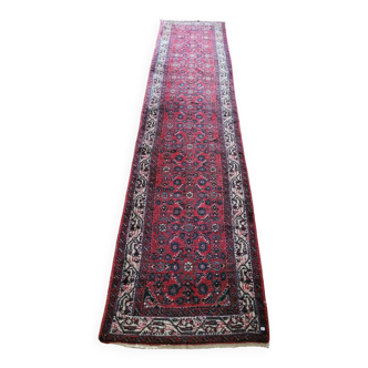 Hand-knotted wool Persian hallway rug