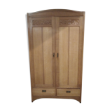 Former Parisian cabinet high in oak with pediment - 50s