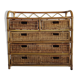 Chest of drawers vintage rattan and wicker of the 1970s
