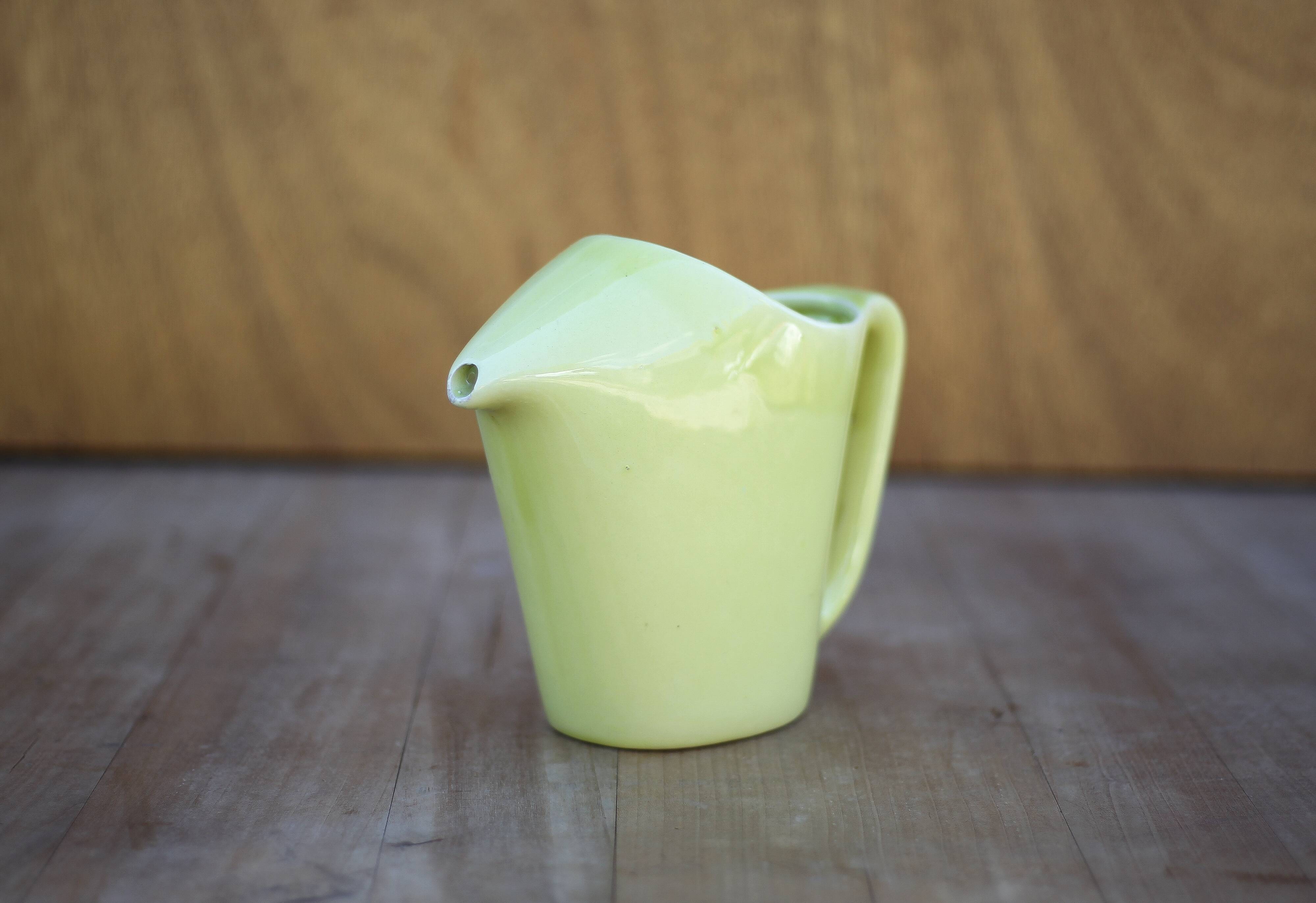 Saint Clement pitcher, modernist pitcher, yellow ceramic pitcher