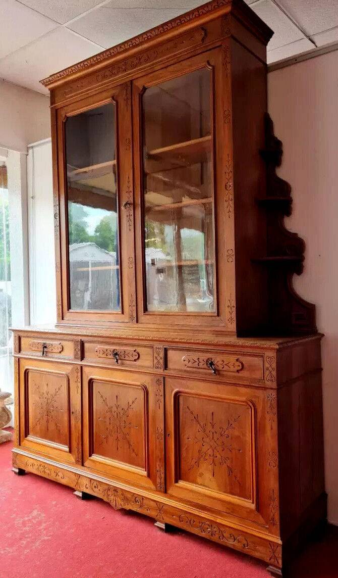 Louis Philippe period castle library in walnut circa 1830
