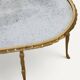 Maison Baguès coffee table in gilded bronze and aged mirror – 1950s