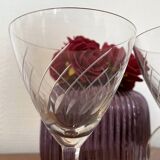 4 wine glasses in engraved glass 9 cl