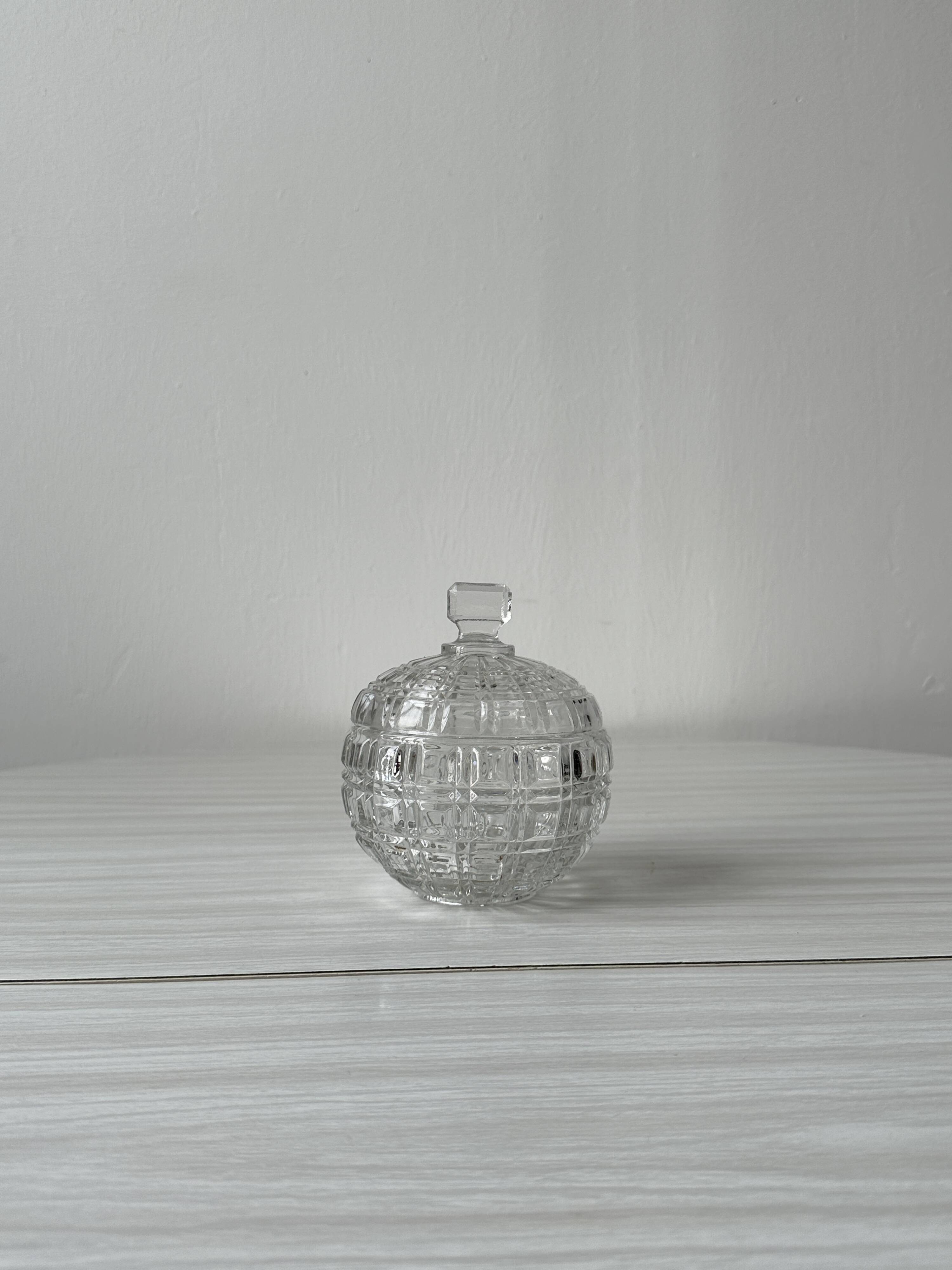 Chiseled crystal sugar bowl