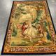 Tapisserie murale en laine de style français élégant avec verdure et scène de cour romantique