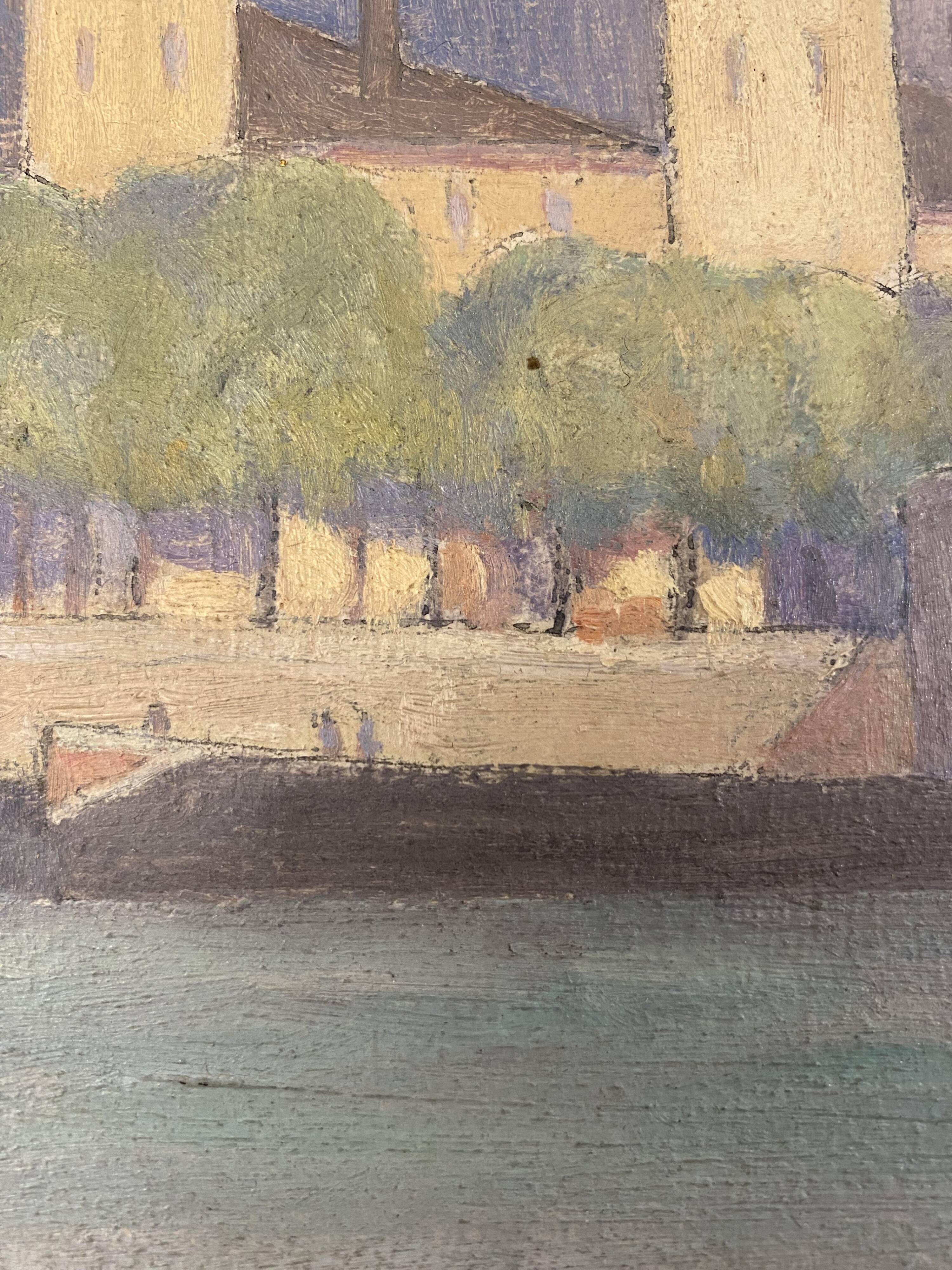 Landscape of the banks of the Saône mid-20th century