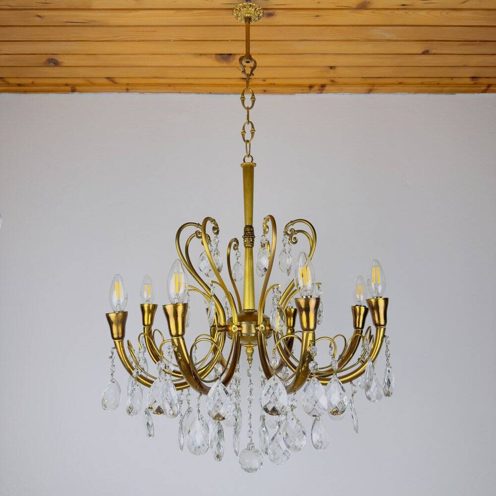 Vintage crystal chandelier, Italy, 1950s