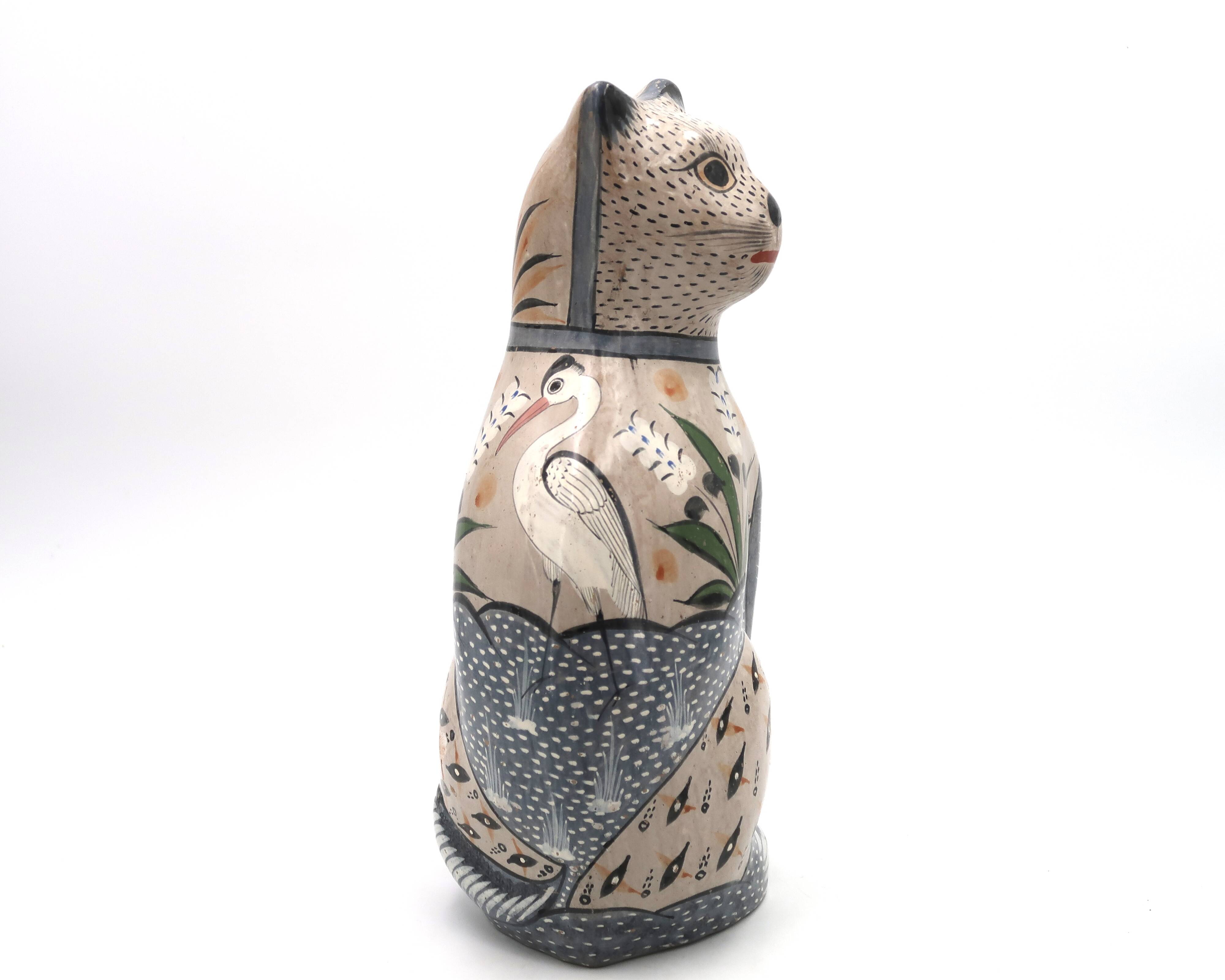 Large Mexican ceramic folk cat, 1970s