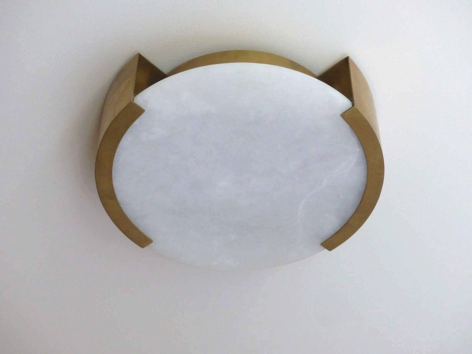 Large Melange ceiling light Brass & Natural Alabaster Kelly Wearstler