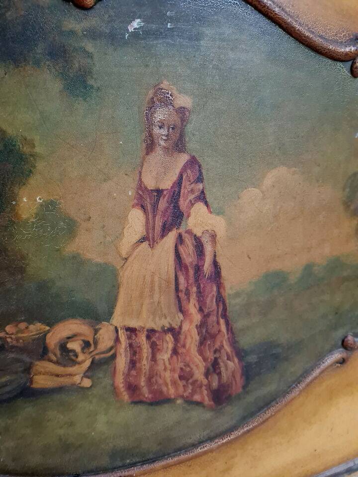 Louis XV basket-shaped bed in lacquered and painted wood circa 1900