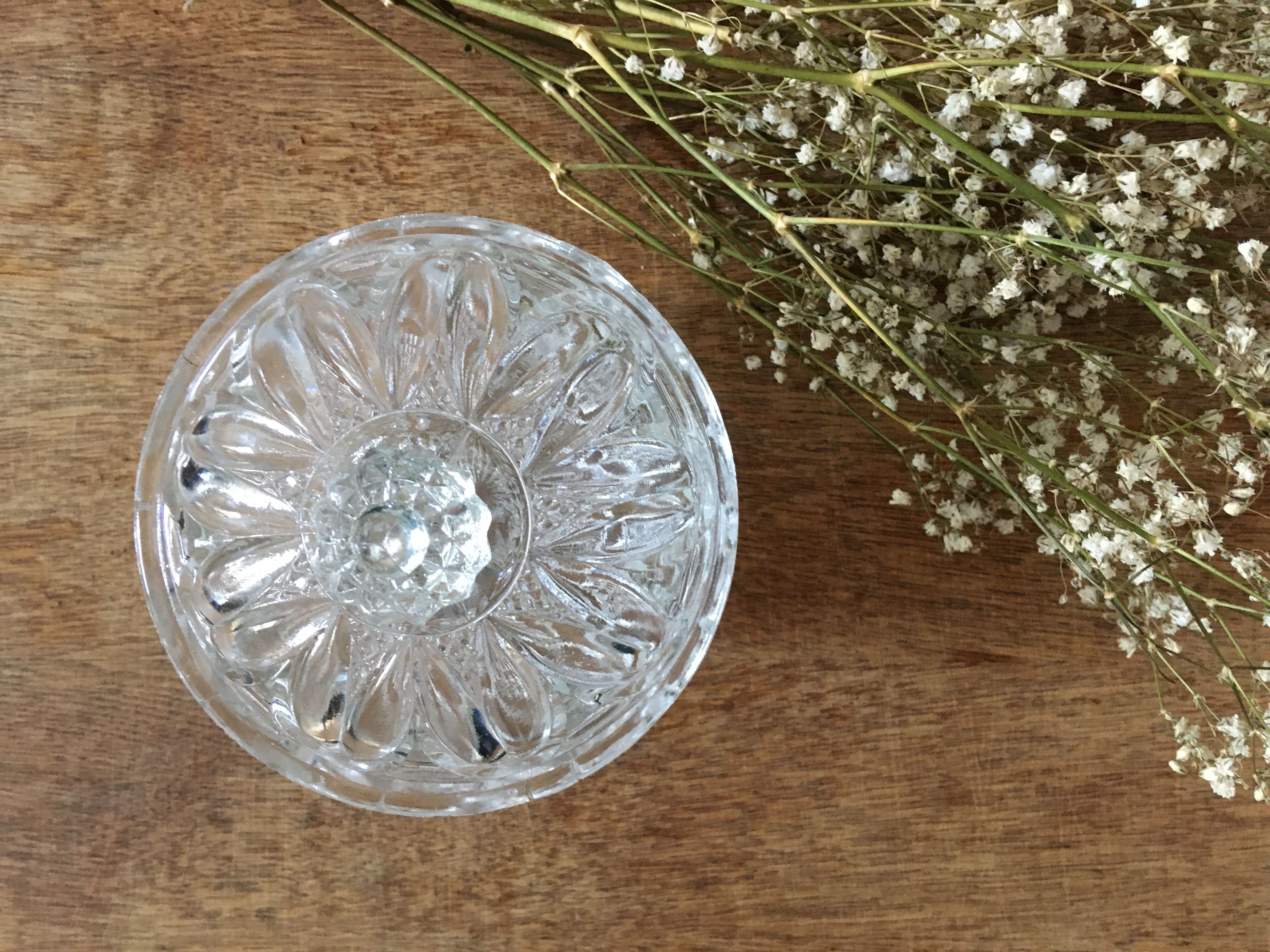 Vintage moulded glass candy