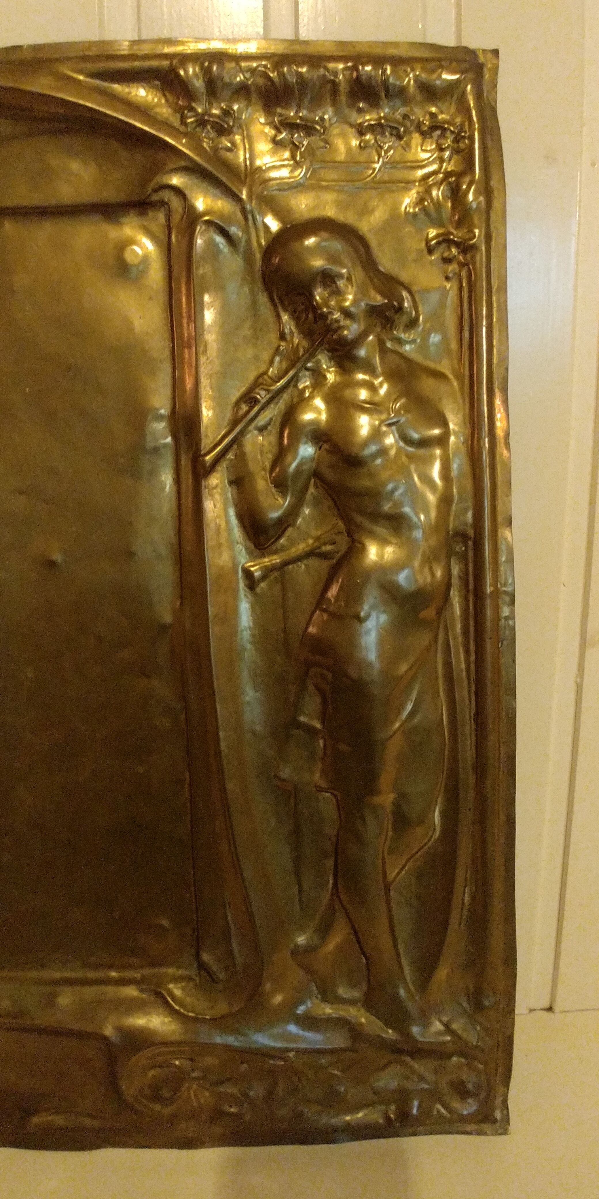 Brass fireplace plate