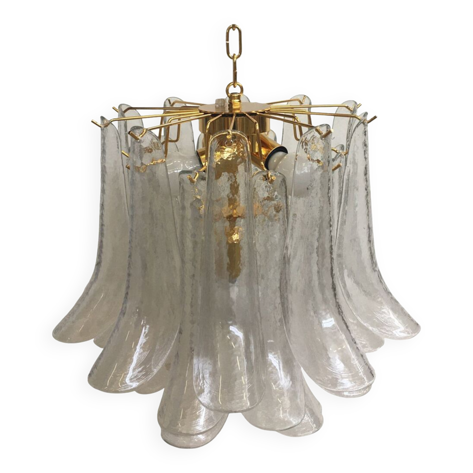 Clear “selle” murano glass chandelier d50