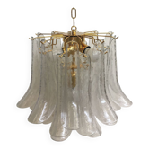 Lustre en verre de murano transparent « selle » d50