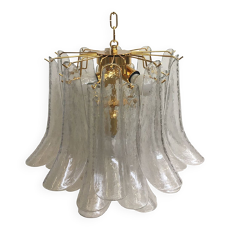 Clear “selle” murano glass chandelier d50