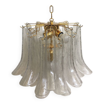 Lustre en verre de murano transparent « selle » d50