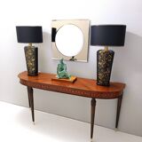 Postmodern Square Beige Wall Mirror with a Beveled Glass, Italy