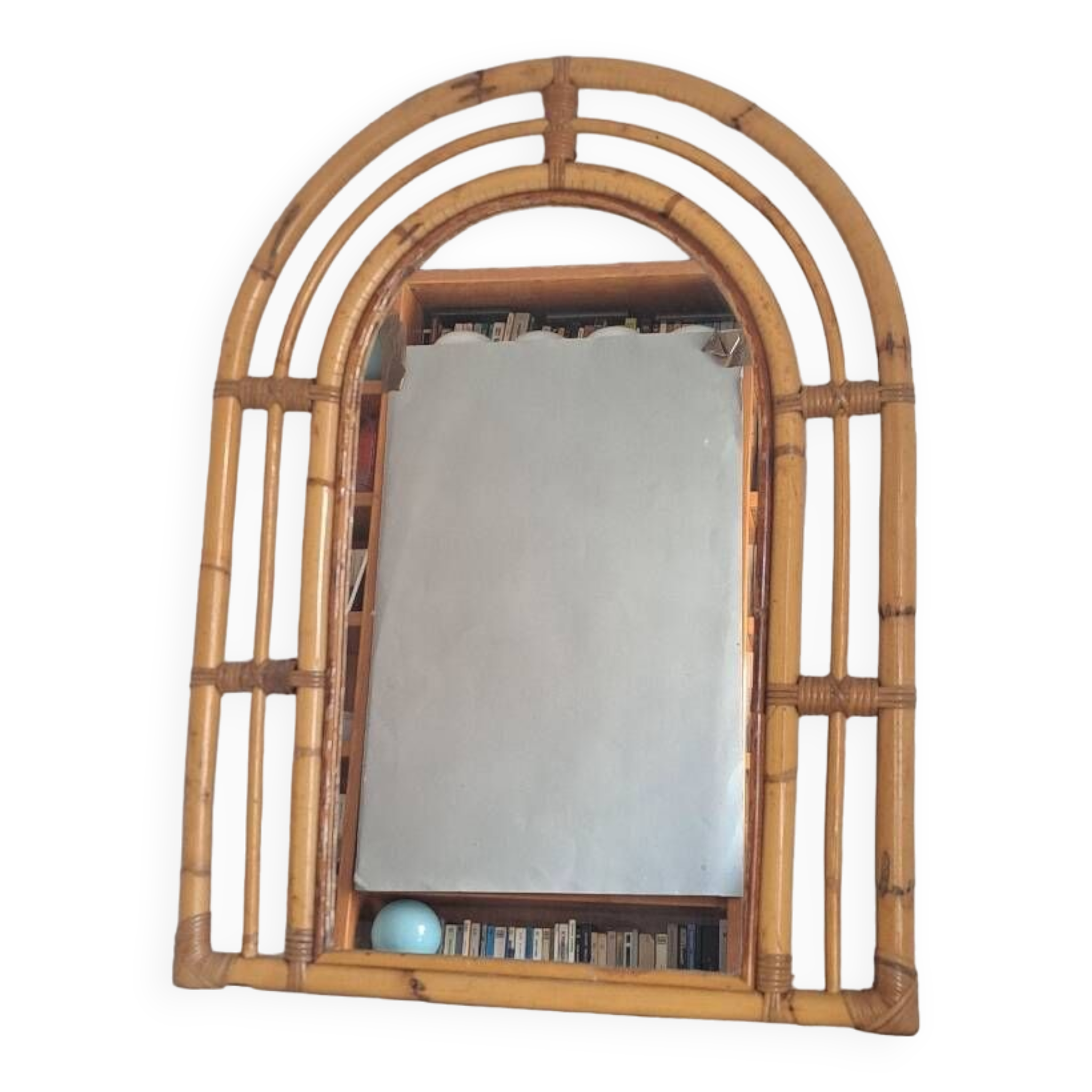 Vintage bamboo mirror