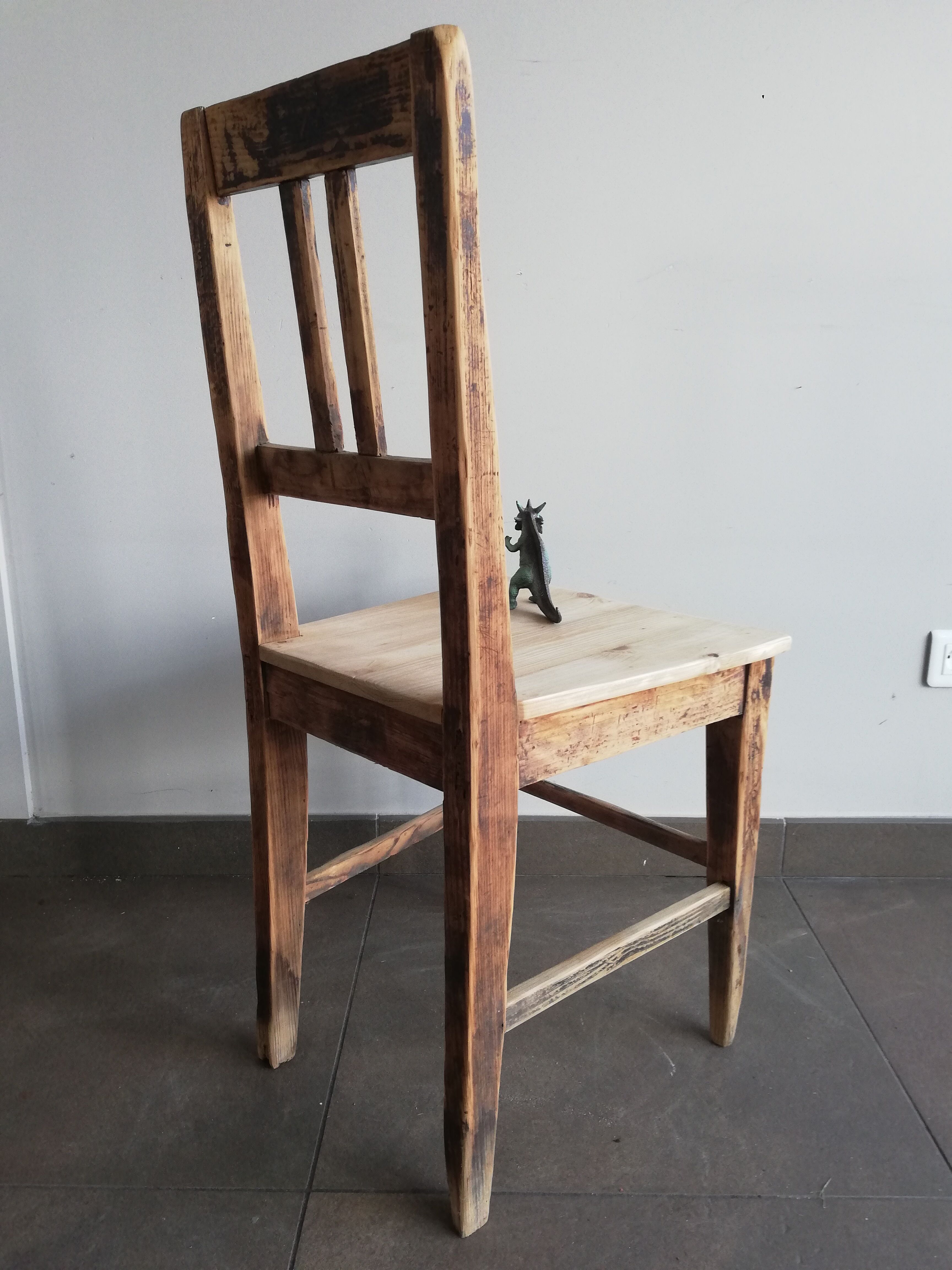 Chaise vintage en bois, années 50