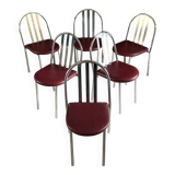 Set of six Mallet Stevens type chairs. 1970s
