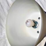 Large SUSPENSION with 3 cables in white glass and chrome large model