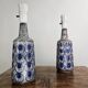 Marianne Starck. Set of 2 table lamps Bornholm pottery by Michael Andersen, Denmark, Persian crackle glaze, 1960s.