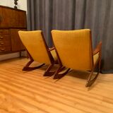 Pair of rocking chairs, designed by Georg Jensen, Kubus Møbler, Denmark, 1950s
