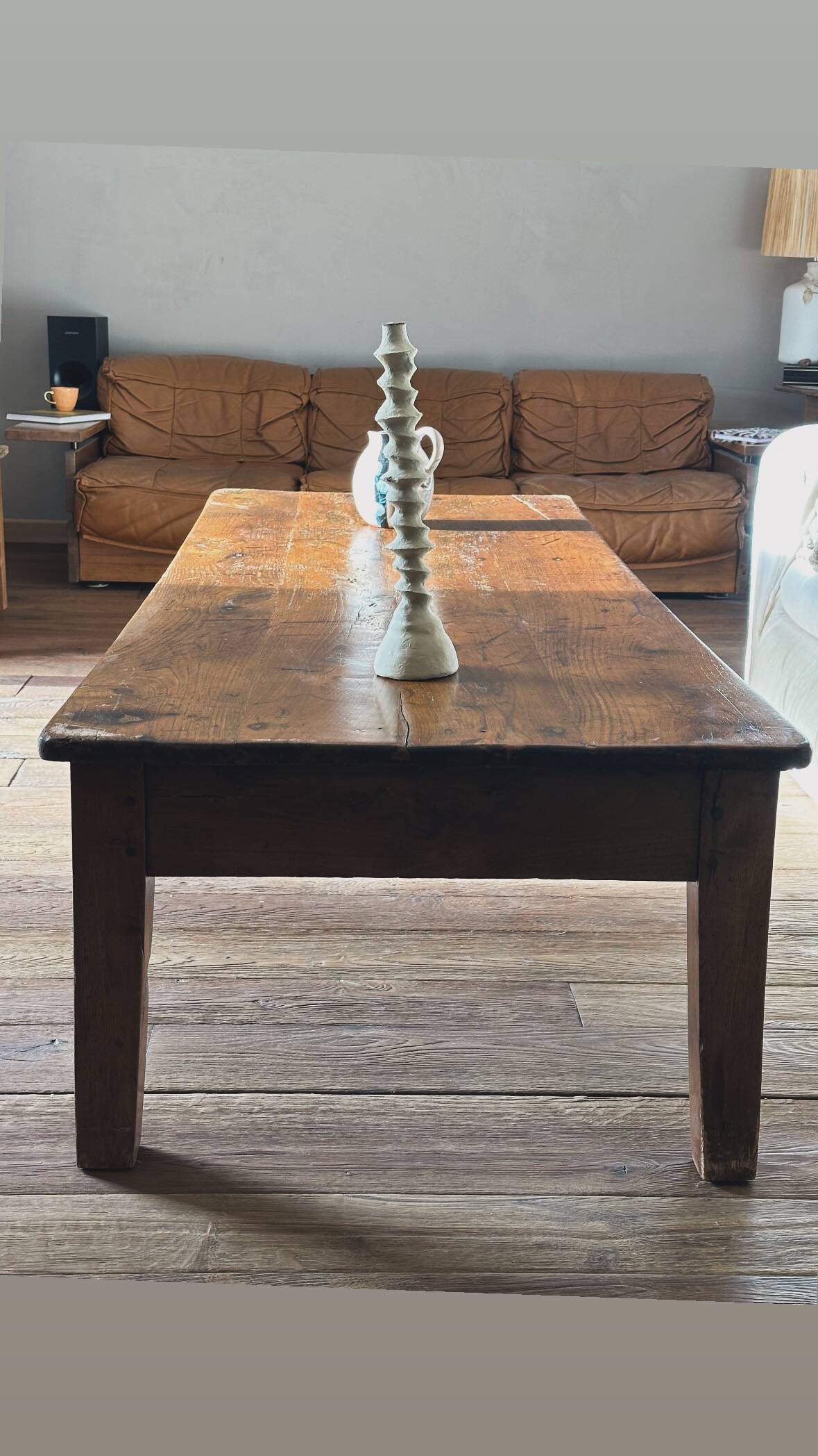 Large solid wood coffee table - old refectory table