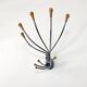 Modern Italian wall coat rack with lock, in chrome steel and b